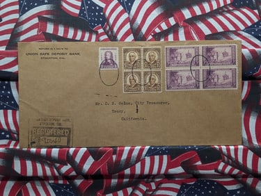 1936 Pair Of Old Four Block Stamps