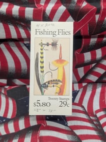 Booklet Of 29¢ Fishing Flies Series Stamps, All Mint, Original Gum, Never Hinged