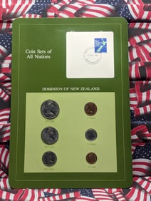 New Zealand Coin Set, Sealed, Including Stamp