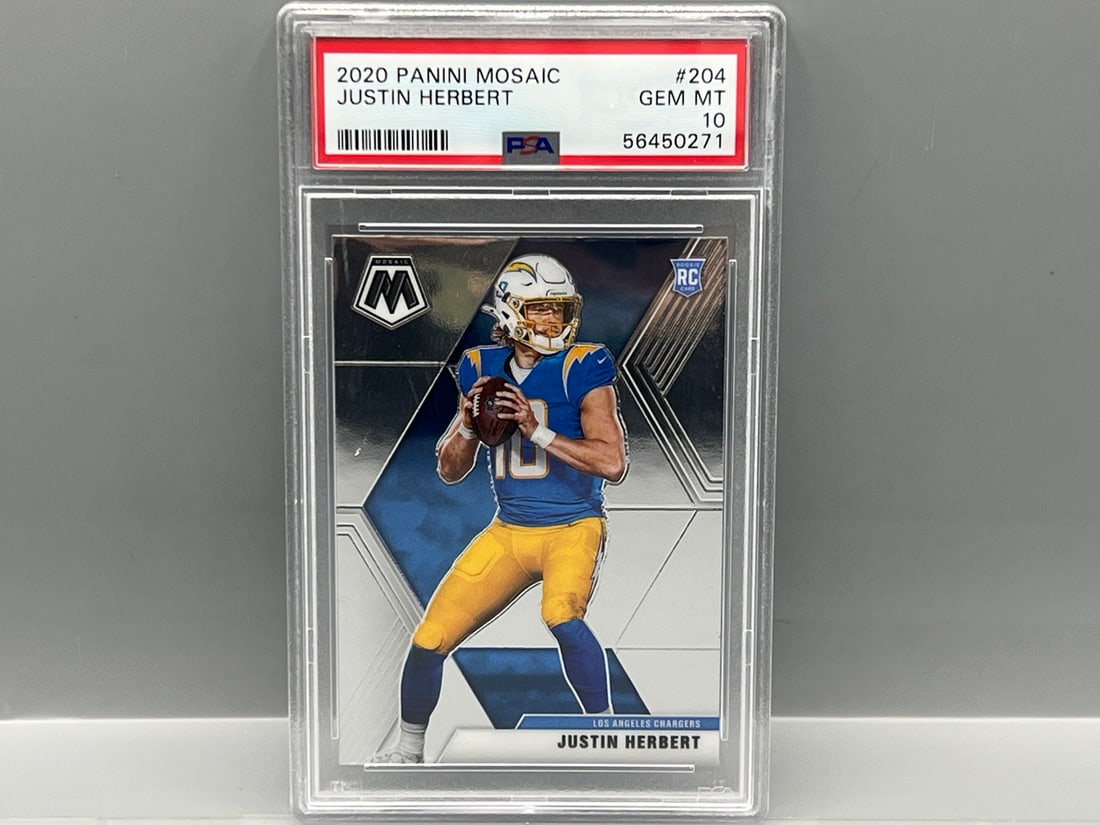 2020 Panini Mosaic Justin Herbert RC #204 PSA Gem Mint 10