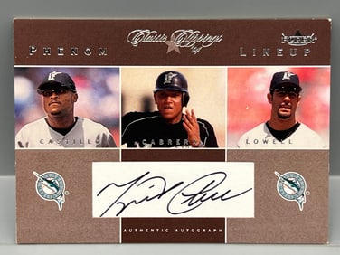 2004 Fleer Lineup Classic Clippings Phenom Lineup Miguel Cabrera Auto #/99