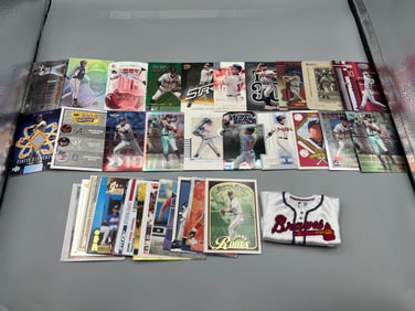 Lot of (60) Chipper Jones Baseball Cards W/ Relic - Refractors, Inserts & Serial Numbered Cards