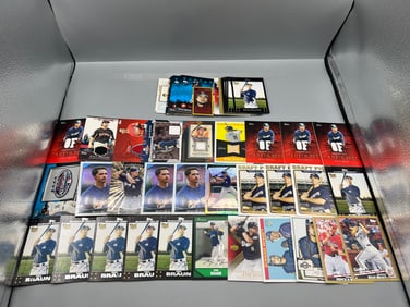 Lot of (60+) Ryan Braun Baseball Cards W/ Relics, RCs, & Serial Numbered Cards