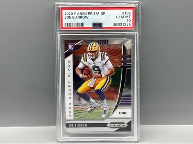2020 Panini Prizm Draft Picks Joe Burrow RC #105 PSA Gem Mint 10
