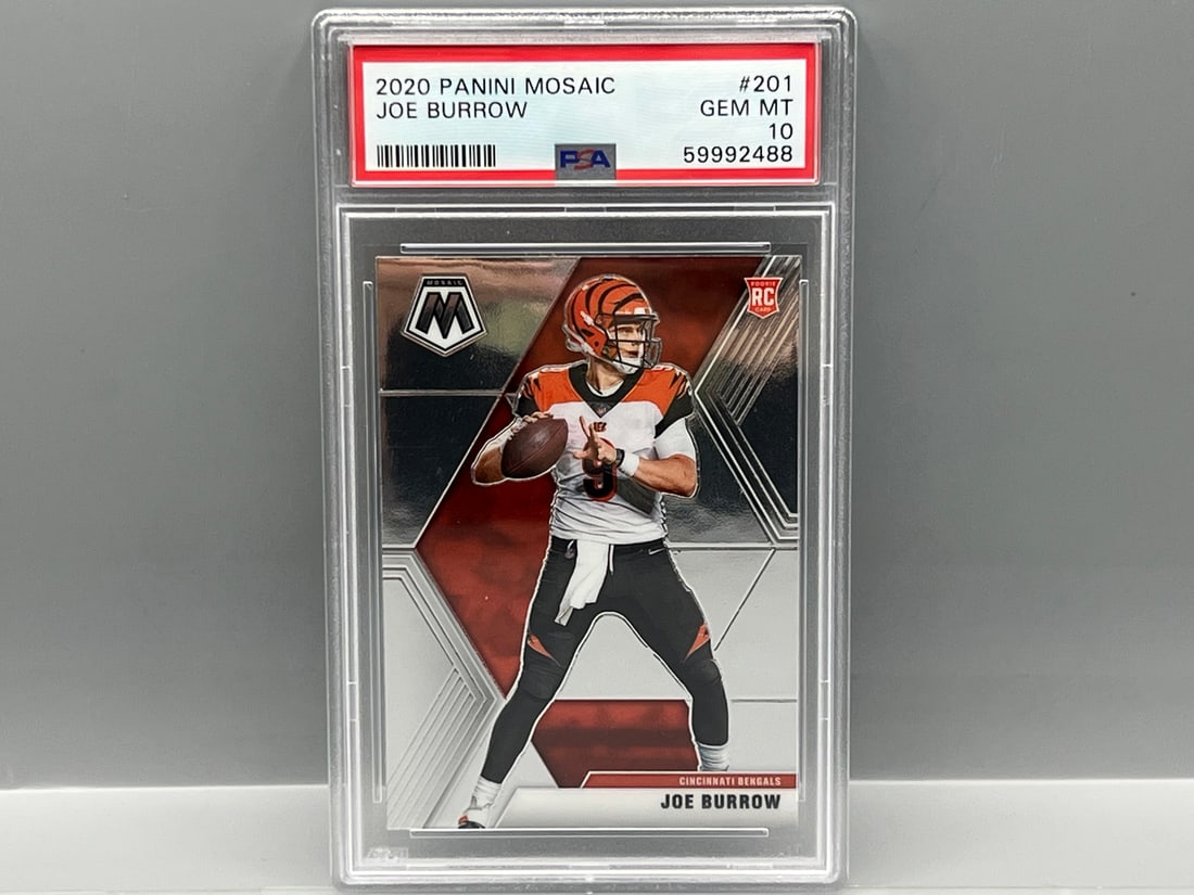2020 Panini Mosaic Joe Burrow RC #201 PSA Gem Mint 10 (1 of 2)