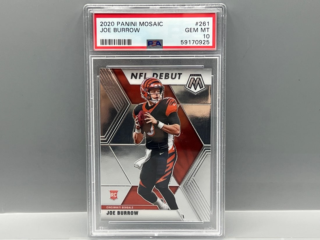 2020 Panini Mosaic Joe Burrow NFL Debut RC #261 PSA Gem Mint 10 (1 of 2)