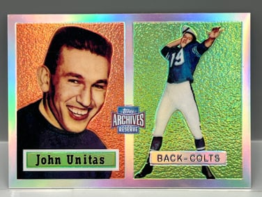 2001 Topps Archives Reserve Johnny Unitas Rookie Reprint Refractor #138
