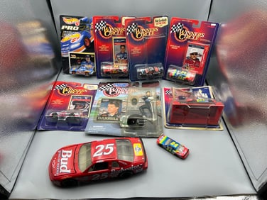 Lot of Assorted Racing Collectibles - Die Cast Cars, SLU Figure