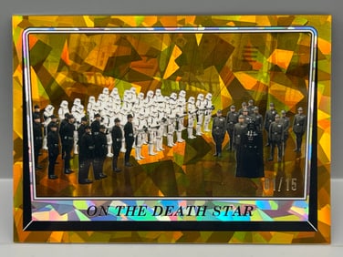 2023 Topps Chrome Sapphire Star Wars On The Death Star Gold #/15
