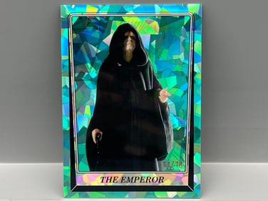 2023 Topps Chrome Sapphire Star Wars The Emperor Aqua #/75