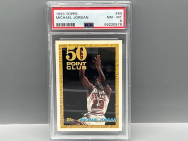 1993 Topps Michael Jordan 50 Point Club #64 PSA NM-MT 8