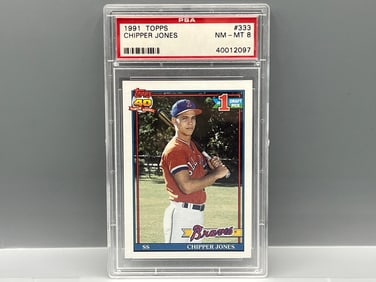 1991 Topps Chipper Jones RC #333 PSA NM-MT 8