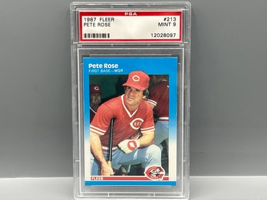1987 Fleer Pete Rose #213 PSA Mint 9