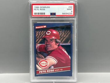 1986 Donruss Pete Rose #62 PSA Mint 9