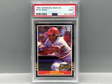 1985 Donruss Highlights Pete Rose #10 PSA Mint 9