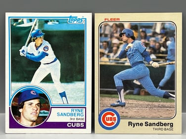 Ryne Sandberg 1983 Topps #83 & 1983 Fleer #507 Rookies