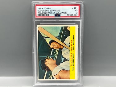 1958 Topps Sluggers Supreme Kluszewski/Williams #321 PSA VG 3