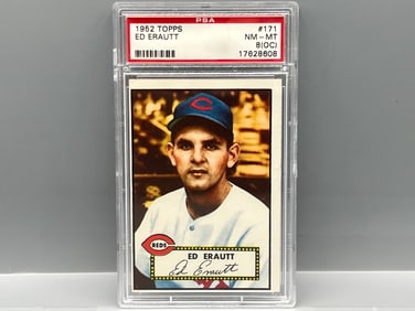 1952 Topps Ed Erautt RC #171 PSA NM-MT 8 (OC)