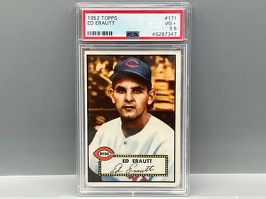 1952 Topps Ed Erautt RC #171 PSA VG+ 3.5