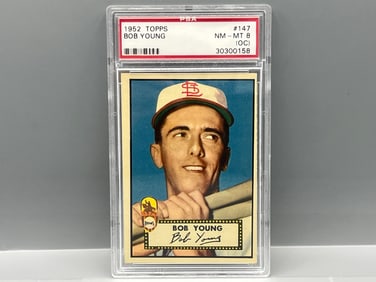 1952 Topps Bob Young RC #147 PSA NM-MT 8 (OC)