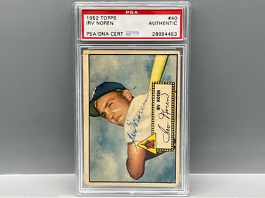 1952 Topps Irv Noren #40 Signed PSA Authentic Auto