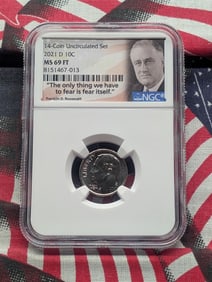 2021-D Roosevelt Dime - NGC MS69 FT