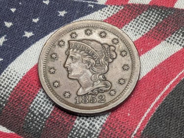 *AU* 1852 Braided Hair Large Cent