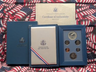 1987-S U.S. Mint Prestige Set in OGP w/ COA - Constitution Commem Silver Dollar