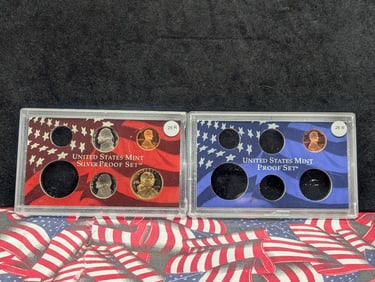 Two Partial Proof Coin Sets 2007-S & One 2004-S Lincoln Cent - "NO SILVER COINS"