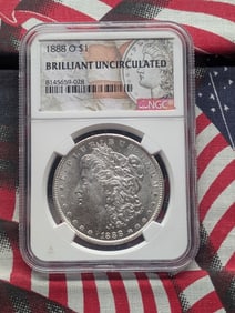 1888-O Morgan Silver Dollar - NGC BRILLIANT UNC