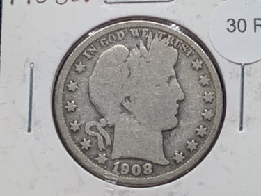 1908-D Barber Half Dollar