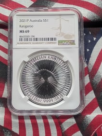 1 Oz. .9999 FINE SILVER 2021-P Australia $1 Kangaroo - NGC MS69