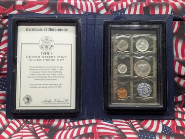 1961 U.S. Mint Silver Proof Set in Display Book w/ COA