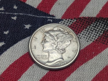 *AU+* 1918-D Mercury Silver Dime