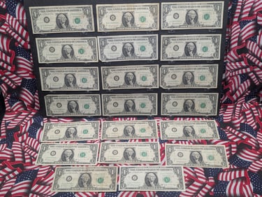 Lot of Twenty 1963 B Series $1.00 Joseph W. Barr Notes