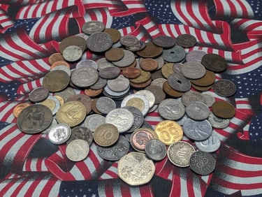 Bag of 1.0 Lbs. of Various Vintage & Modern World Coins
