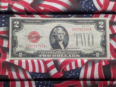 1928 D Series $2.00 RED SEAL Banknote *VF/XF*
