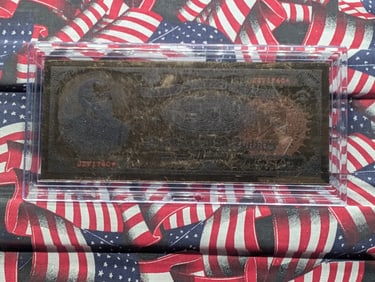 100mg 24k GOLD 1890 Series $1000.00 Gold Certificate Commemorative Star Note in Display Case