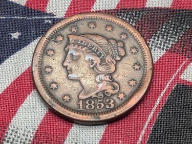 1853 Braided Hair Large Cent