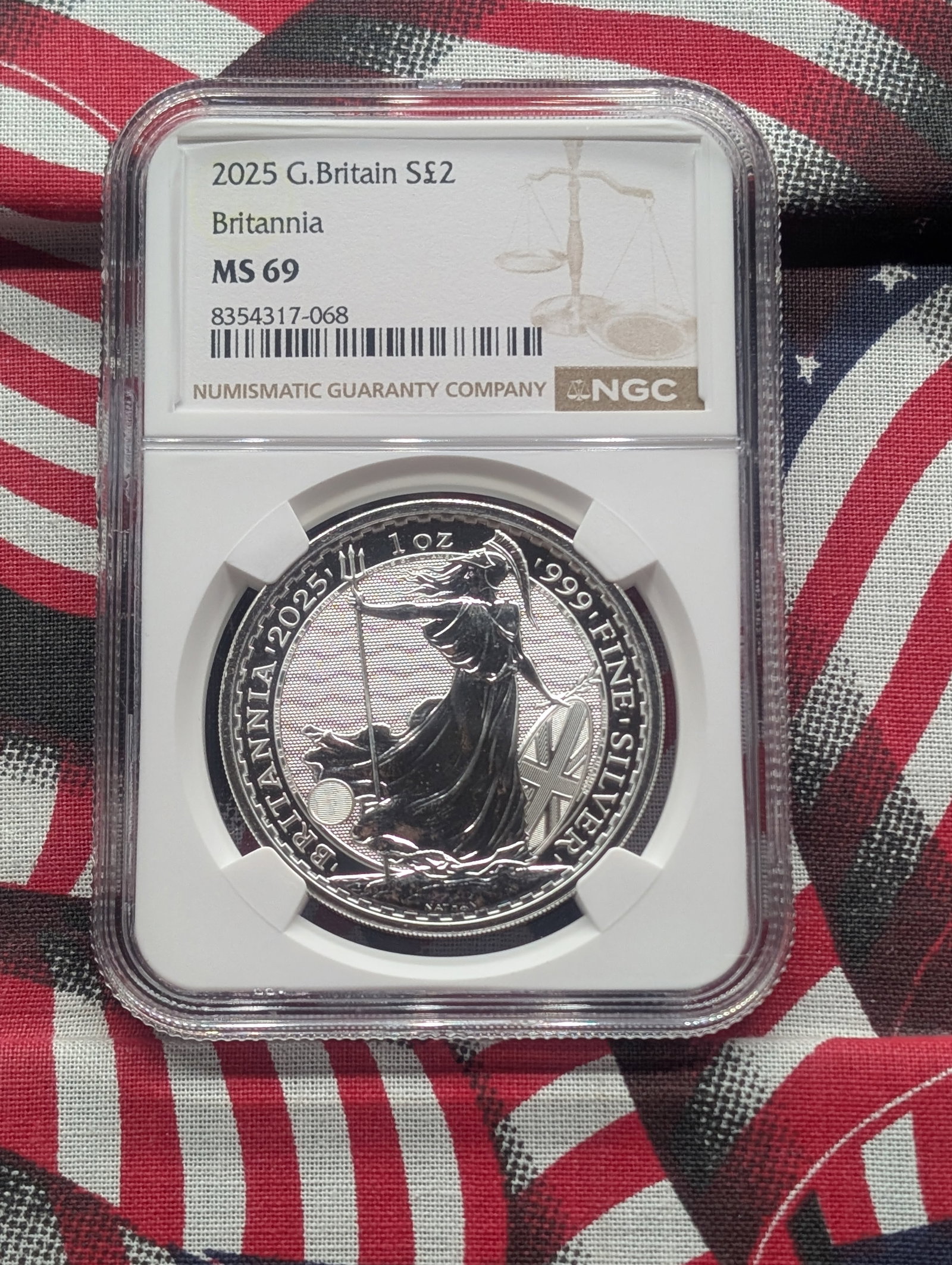 1 Oz. .999 FINE SILVER 2025 Great Britain 2 Pounds Britannia - NGC MS69: 1 Oz. .999 FINE SILVER 2025 Great Britain 2 Pounds Britannia - NGC MS69