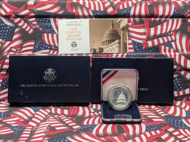 1994-S PROOF U.S. Capitol Bicentennial Commem Silver Dollar in OGP w/ COA