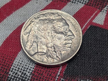 1917 Indian Head Buffalo Nickel w/ Reverse Lamination Error!! *AU*
