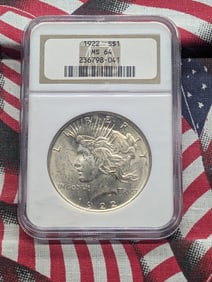 1922 Peace Silver Dollar - NGC MS64