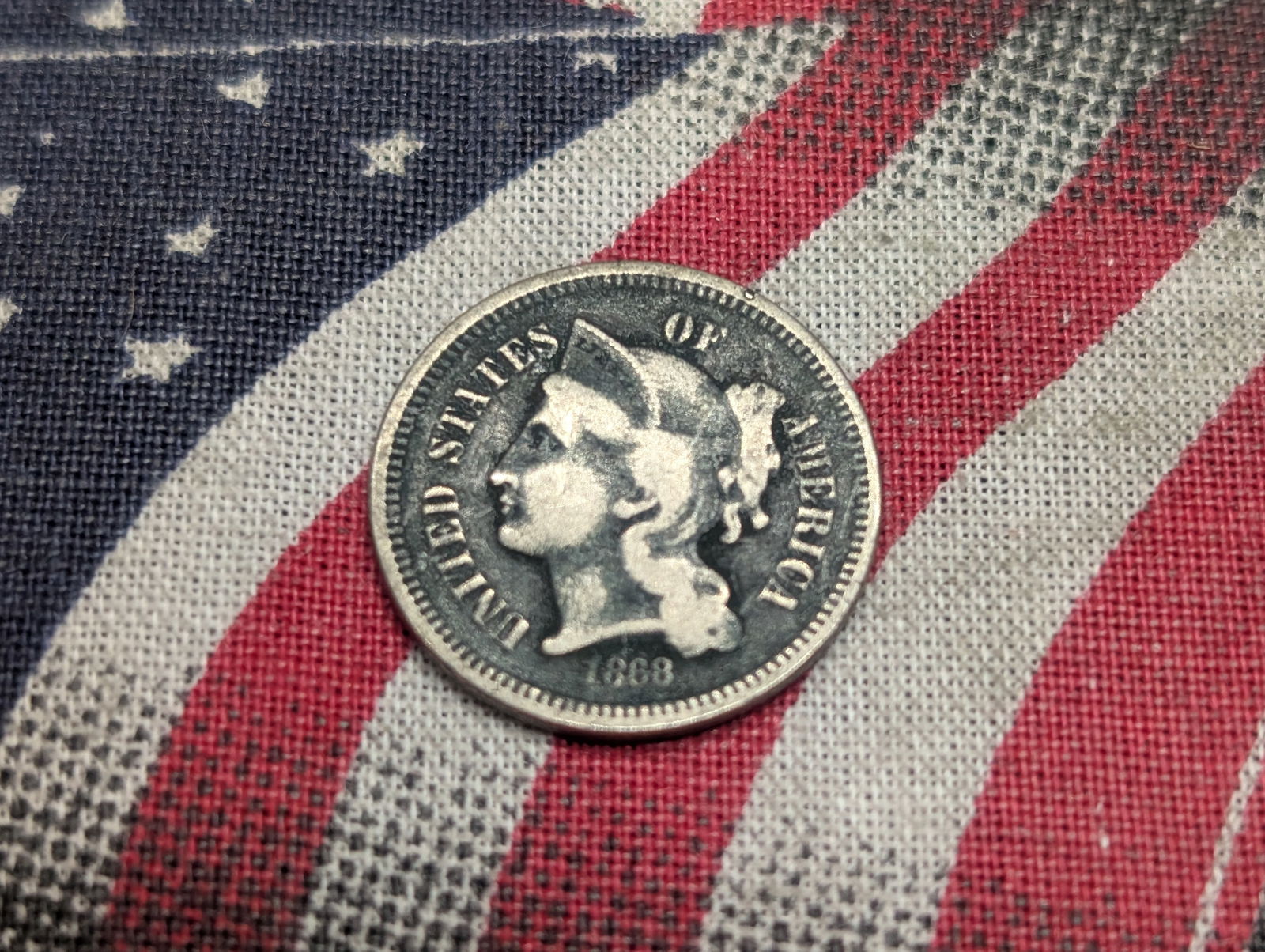 1868 Three Cent Nickel (1 of 2)
