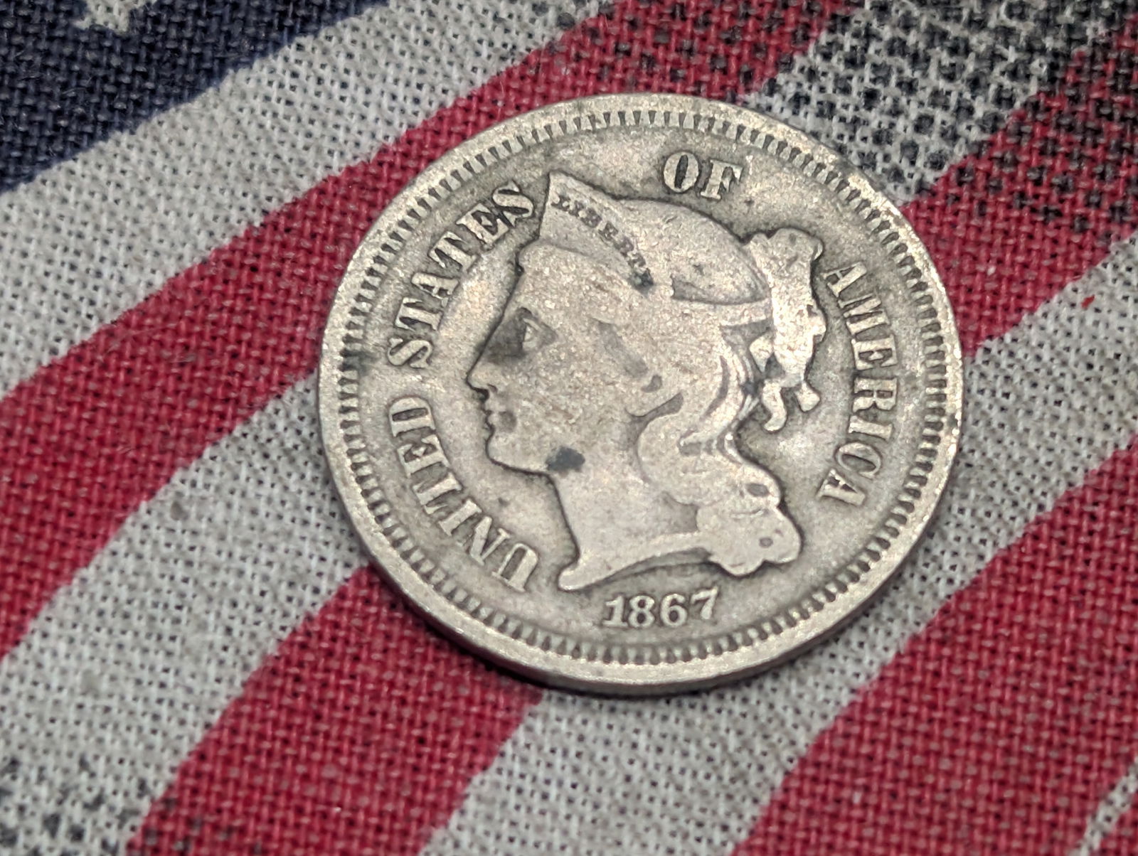 1867 Three Cent Nickel (1 of 2)