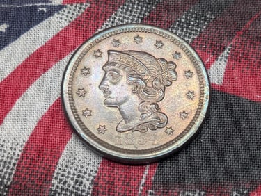 *AU* 1854 Braided Hair Large Cent