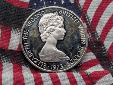 1973 PROOF British Virgin Islands $1 Silver Magnificent Frigate Bird