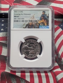 2021-D Crossing the Delaware Quarter NGC MS67