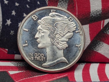 Mercury Dime Type 1 Oz Silver Round .999 Fine Silver