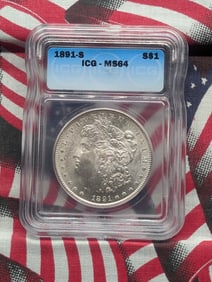 1891-S Morgan Silver Dollar - ICG Cert. MS64